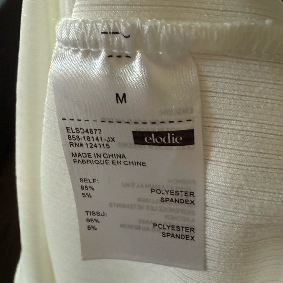 Elodie|White Ribbed Women's one shoulder cut-out Dress,minimalist style•••NWT - Picture 9 of 11